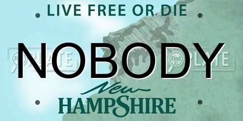 NOBODY New Hampshire License Plate
