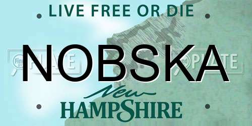 NOBSKA New Hampshire License Plate