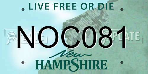 NOC081 New Hampshire License Plate
