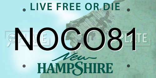 NOCO81 New Hampshire License Plate