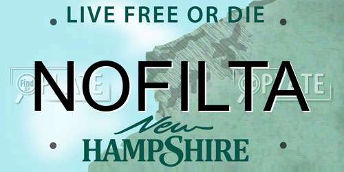 NOFILTA New Hampshire License Plate