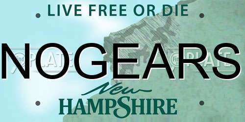 NOGEARS New Hampshire License Plate