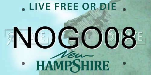 NOGO08 New Hampshire License Plate