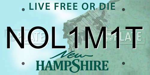NOL1M1T New Hampshire License Plate
