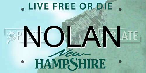 NOLAN New Hampshire License Plate