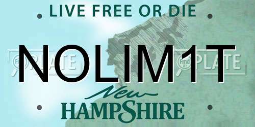 NOLIM1T New Hampshire License Plate