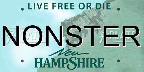 NONSTER New Hampshire License Plate