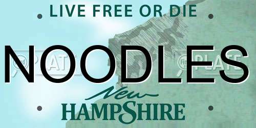 NOODLES New Hampshire License Plate