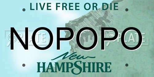 NOPOPO New Hampshire License Plate