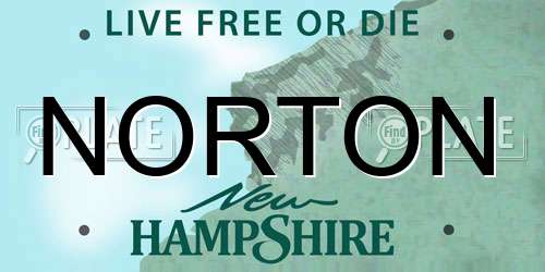 NORTON New Hampshire License Plate