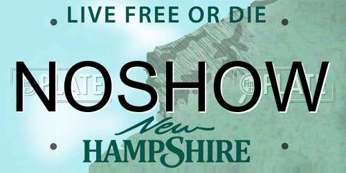 NOSHOW New Hampshire License Plate