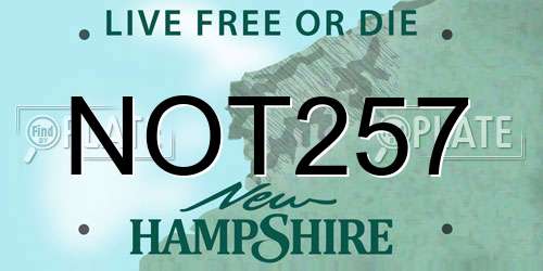 NOT257 New Hampshire License Plate