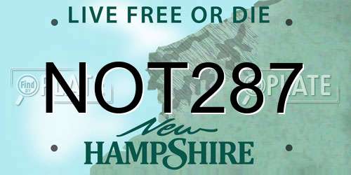 NOT287 New Hampshire License Plate