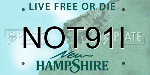 NOT91I New Hampshire License Plate