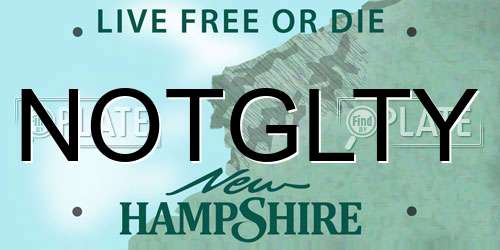 NOTGLTY New Hampshire License Plate