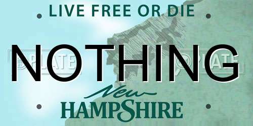 NOTHING New Hampshire License Plate