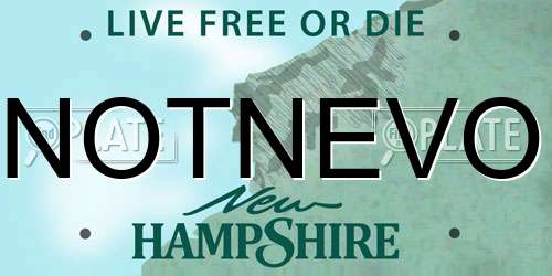 NOTNEVO New Hampshire License Plate