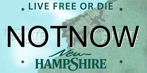 NOTNOW New Hampshire License Plate