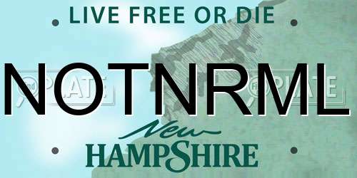 NOTNRML New Hampshire License Plate