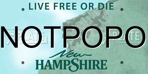 NOTPOPO New Hampshire License Plate