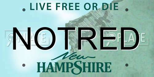 NOTRED New Hampshire License Plate