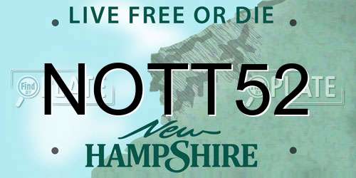 NOTT52 New Hampshire License Plate