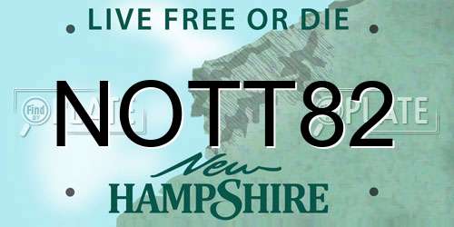 NOTT82 New Hampshire License Plate
