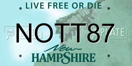 NOTT87 New Hampshire License Plate