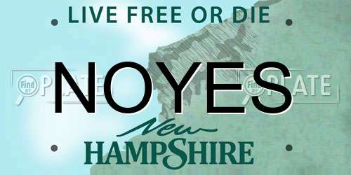 NOYES New Hampshire License Plate