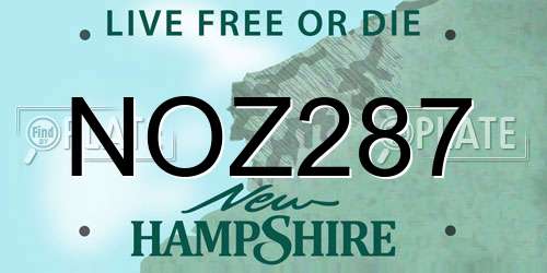 NOZ287 New Hampshire License Plate