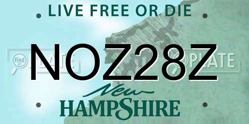 NOZ28Z New Hampshire License Plate