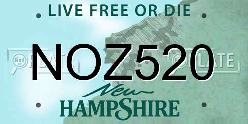 NOZ520 New Hampshire License Plate