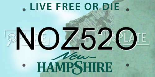 NOZ52O New Hampshire License Plate