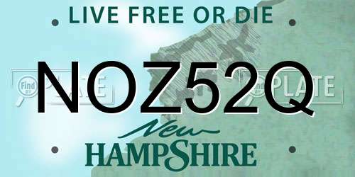 NOZ52Q New Hampshire License Plate