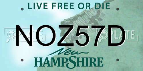 NOZ57D New Hampshire License Plate
