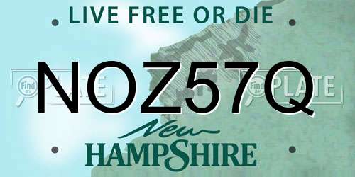 NOZ57Q New Hampshire License Plate