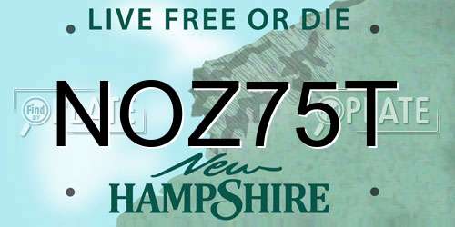 NOZ75T New Hampshire License Plate