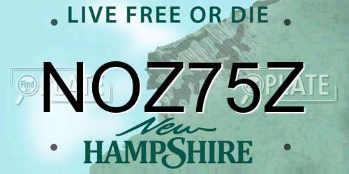NOZ75Z New Hampshire License Plate
