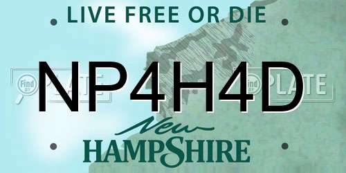 NP4H4D New Hampshire License Plate