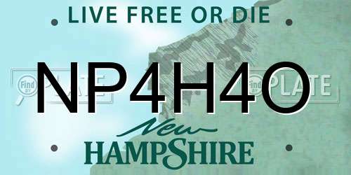 NP4H4O New Hampshire License Plate