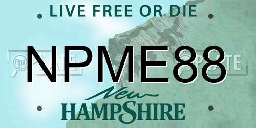 NPME88 New Hampshire License Plate