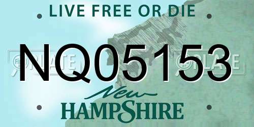 NQ05153 New Hampshire License Plate
