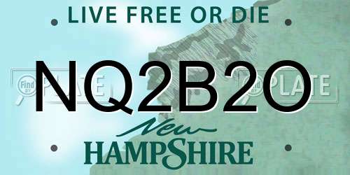 NQ2B2O New Hampshire License Plate