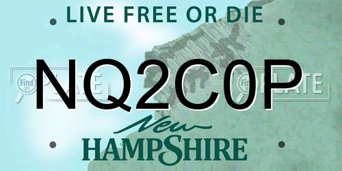 NQ2C0P New Hampshire License Plate