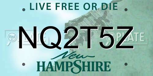 NQ2T5Z New Hampshire License Plate