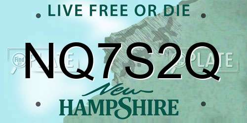 NQ7S2Q New Hampshire License Plate