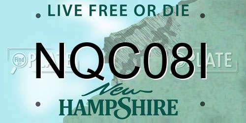 NQC08I New Hampshire License Plate