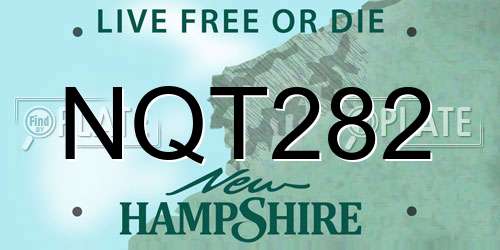 NQT282 New Hampshire License Plate