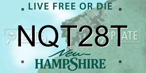 NQT28T New Hampshire License Plate