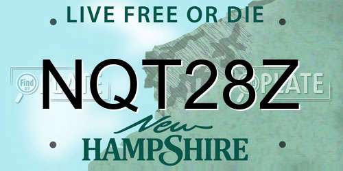 NQT28Z New Hampshire License Plate